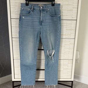 Madewell Light Blue Distressed Ankle Jeans